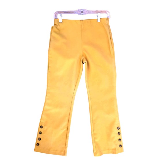 Crosby Dress Pants Women's Size 2 Yellow Cropped Flare Leg Side zip Career wear - Picture 1 of 16